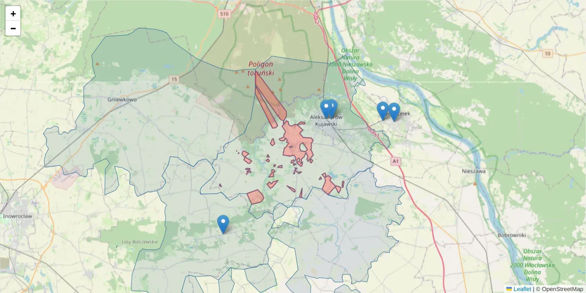 Szczegółowa mapa kodu pocztowego 87-710 z granicami, sąsiednimi kodami pocztowymi i urzędami pocztowymi