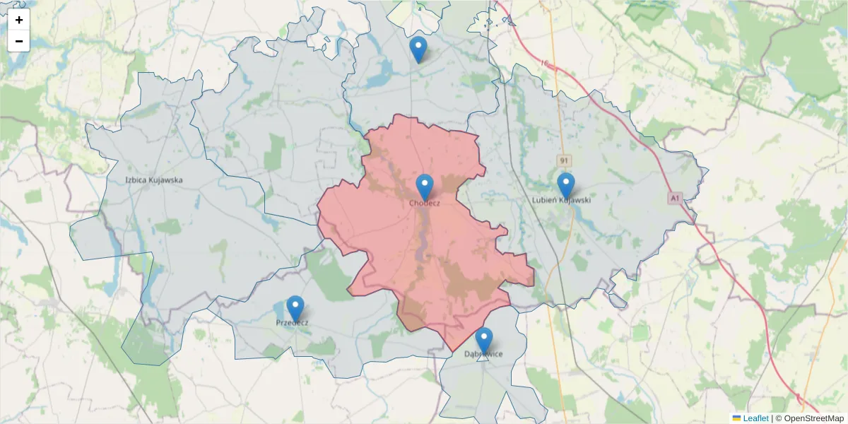Szczegółowa mapa kodu pocztowego 87-860 z granicami, sąsiednimi kodami pocztowymi i urzędami pocztowymi