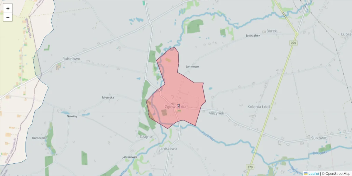 Szczegółowa mapa kodu pocztowego 87-891 z granicami, sąsiednimi kodami pocztowymi i urzędami pocztowymi