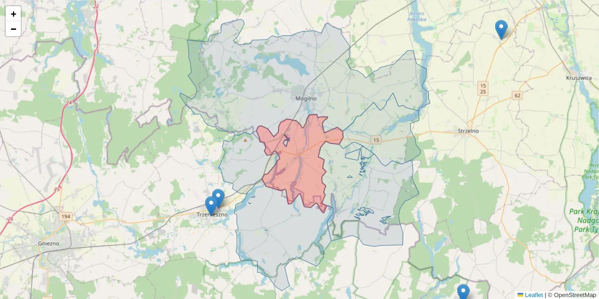 Szczegółowa mapa kodu pocztowego 88-342 z granicami, sąsiednimi kodami pocztowymi i urzędami pocztowymi
