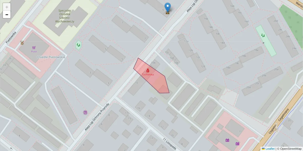 Szczegółowa mapa kodu pocztowego 89-501 z granicami, sąsiednimi kodami pocztowymi i urzędami pocztowymi