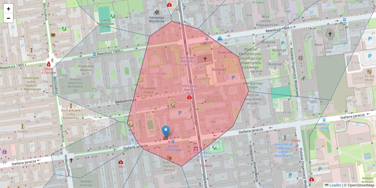 Szczegółowa mapa kodu pocztowego 90-256 z granicami, sąsiednimi kodami pocztowymi i urzędami pocztowymi