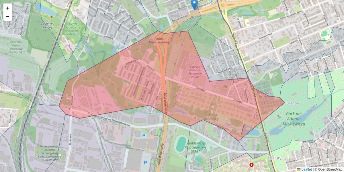 Szczegółowa mapa kodu pocztowego 91-357 z granicami, sąsiednimi kodami pocztowymi i urzędami pocztowymi
