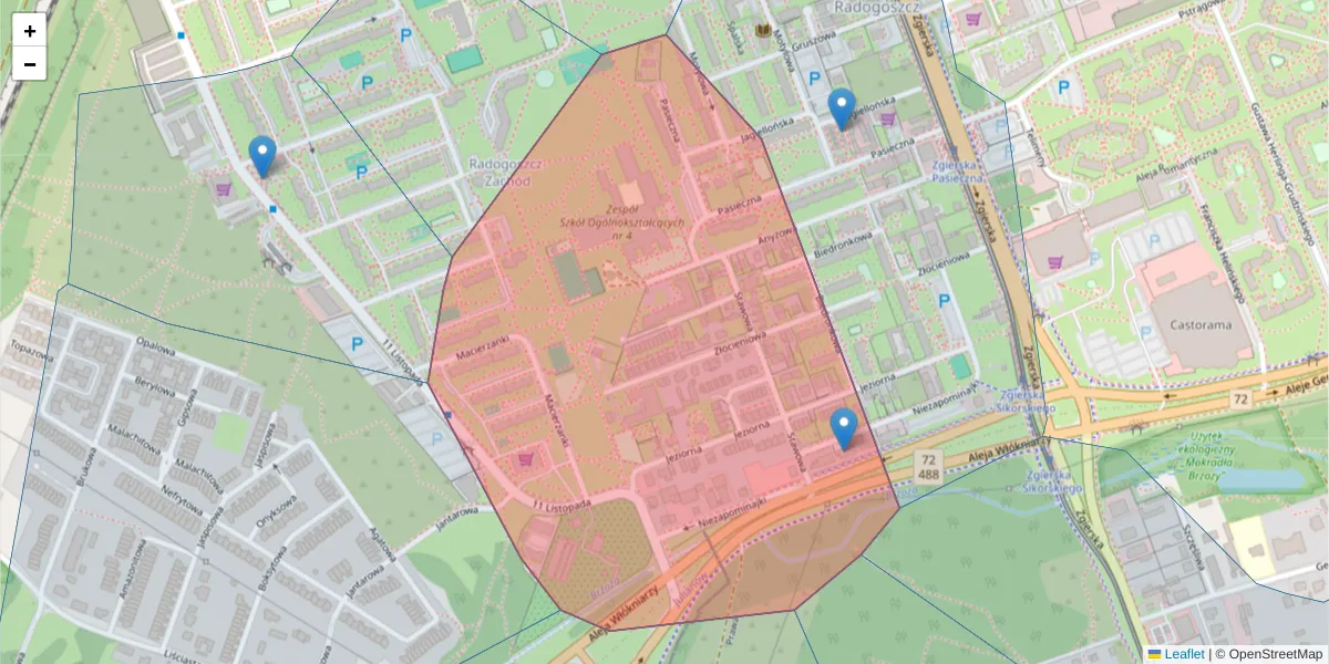 Szczegółowa mapa kodu pocztowego 91-358 z granicami, sąsiednimi kodami pocztowymi i urzędami pocztowymi