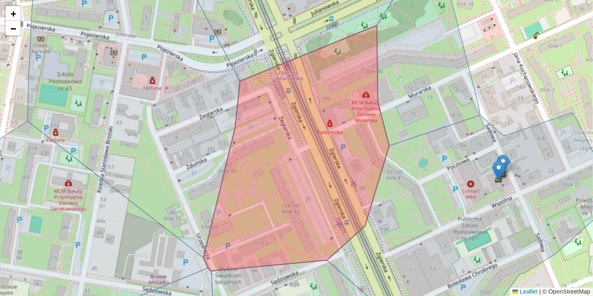 Szczegółowa mapa kodu pocztowego 91-468 z granicami, sąsiednimi kodami pocztowymi i urzędami pocztowymi