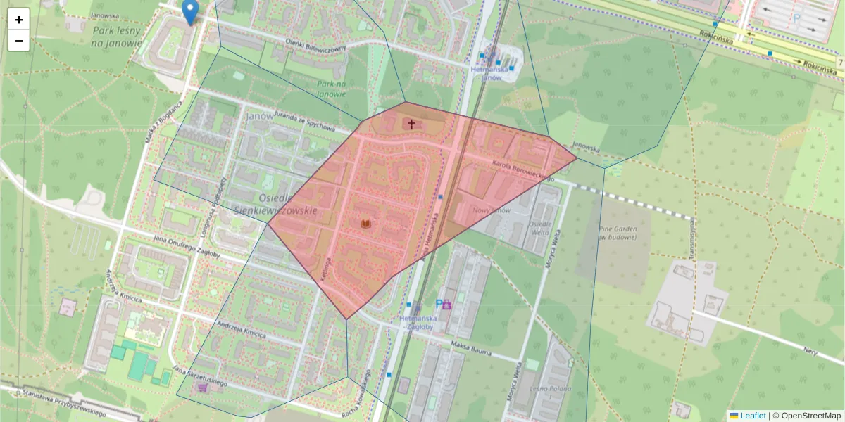Szczegółowa mapa kodu pocztowego 92-431 z granicami, sąsiednimi kodami pocztowymi i urzędami pocztowymi