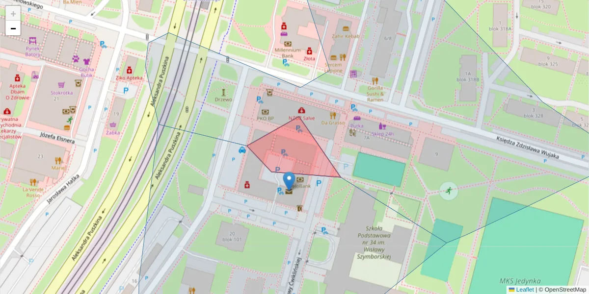 Szczegółowa mapa kodu pocztowego 92-512 z granicami, sąsiednimi kodami pocztowymi i urzędami pocztowymi