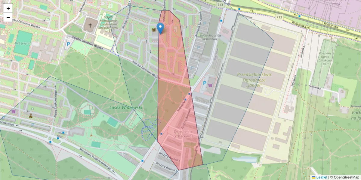 Szczegółowa mapa kodu pocztowego 92-520 z granicami, sąsiednimi kodami pocztowymi i urzędami pocztowymi