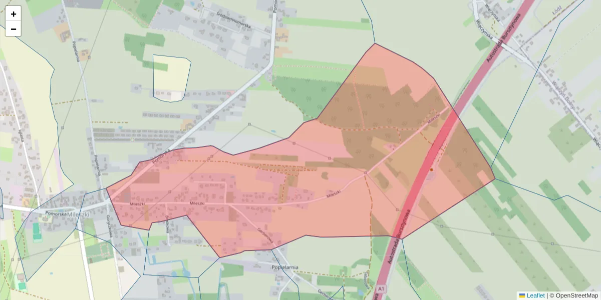 Szczegółowa mapa kodu pocztowego 92-740 z granicami, sąsiednimi kodami pocztowymi i urzędami pocztowymi
