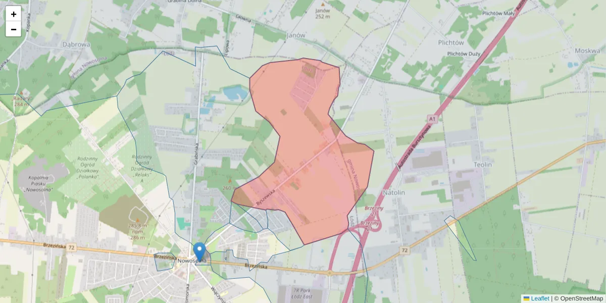 Szczegółowa mapa kodu pocztowego 92-770 z granicami, sąsiednimi kodami pocztowymi i urzędami pocztowymi