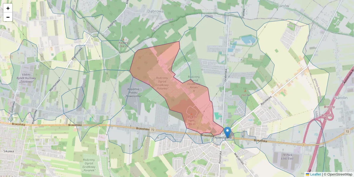 Szczegółowa mapa kodu pocztowego 92-781 z granicami, sąsiednimi kodami pocztowymi i urzędami pocztowymi