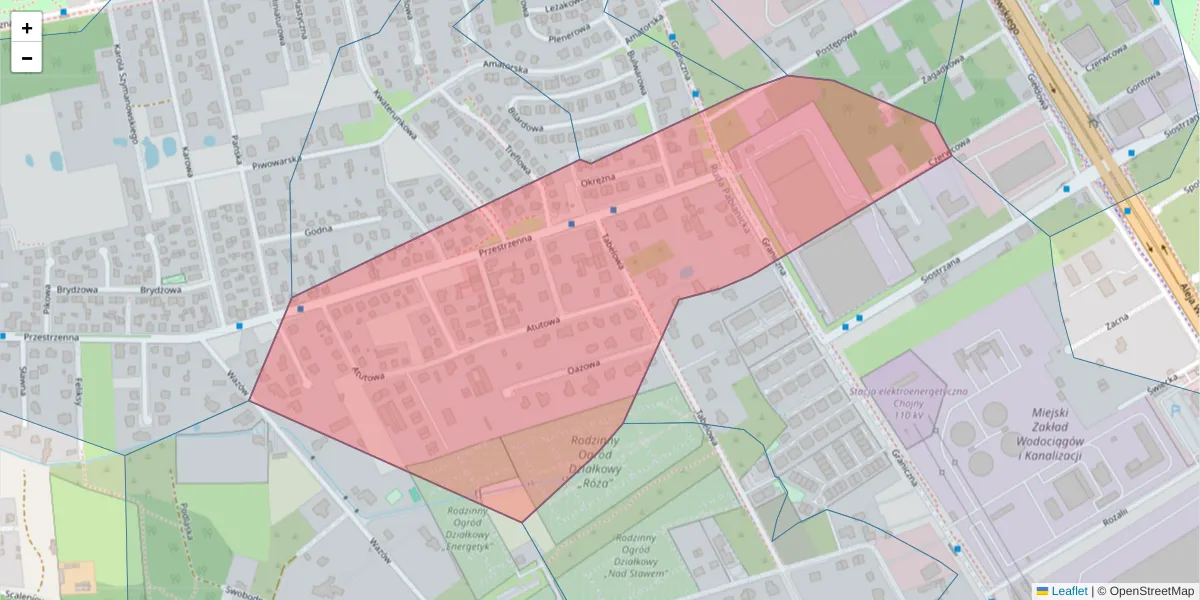 Szczegółowa mapa kodu pocztowego 93-424 z granicami, sąsiednimi kodami pocztowymi i urzędami pocztowymi