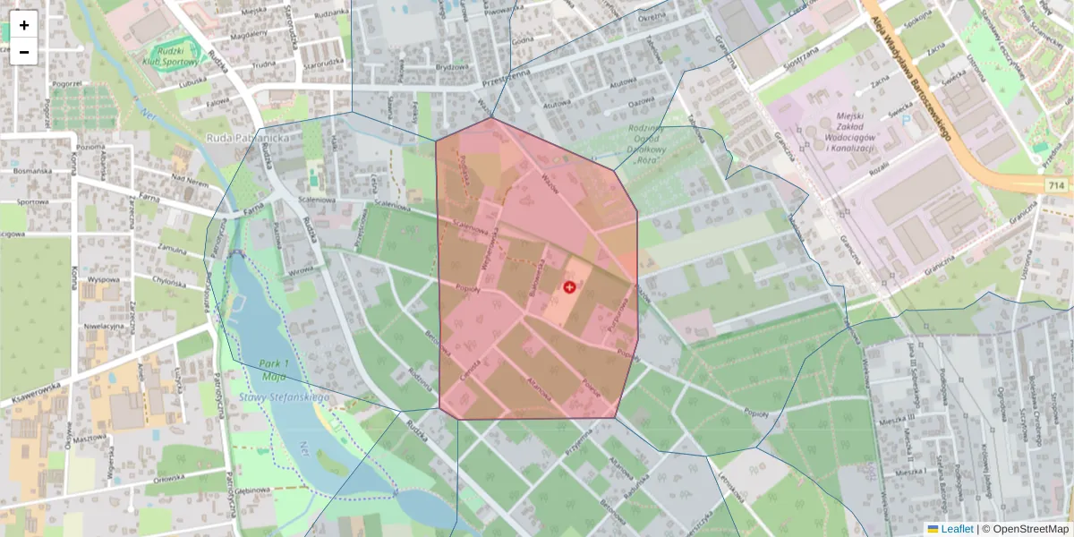 Szczegółowa mapa kodu pocztowego 93-439 z granicami, sąsiednimi kodami pocztowymi i urzędami pocztowymi