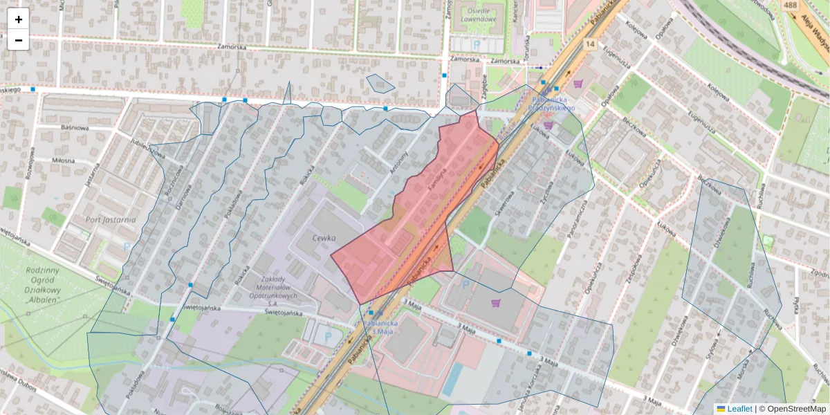 Szczegółowa mapa kodu pocztowego 93-494 z granicami, sąsiednimi kodami pocztowymi i urzędami pocztowymi