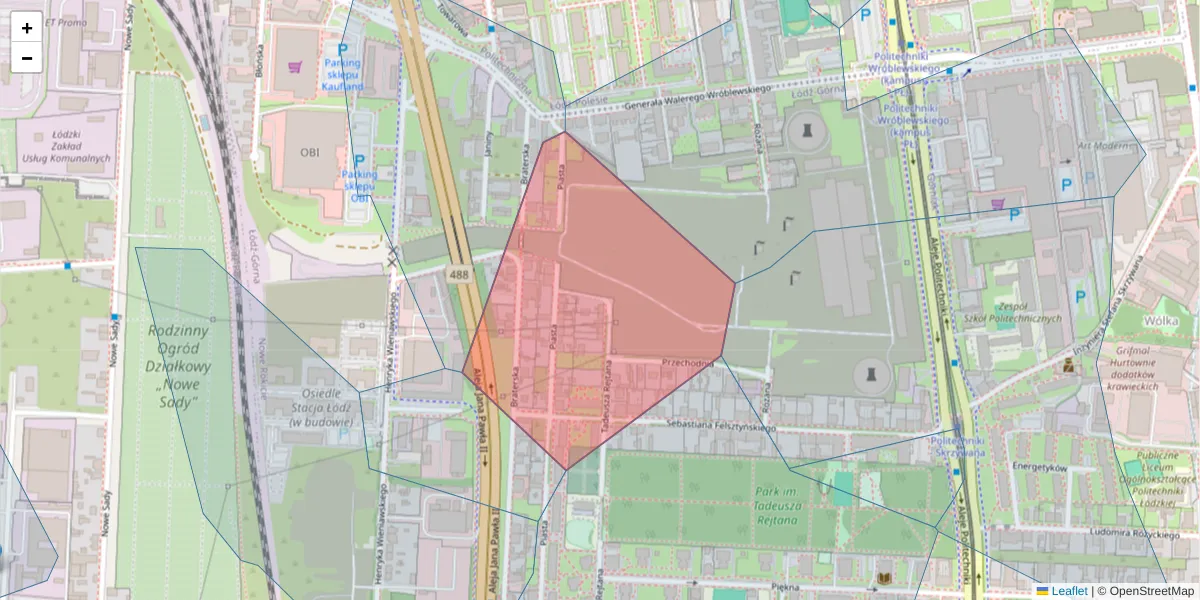 Szczegółowa mapa kodu pocztowego 93-563 z granicami, sąsiednimi kodami pocztowymi i urzędami pocztowymi