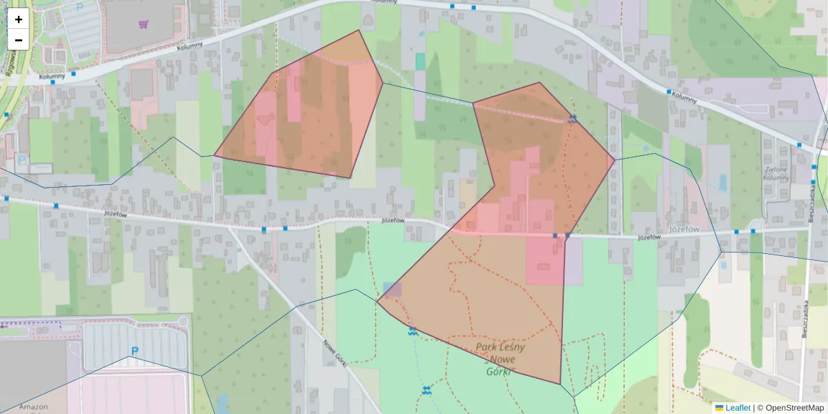 Szczegółowa mapa kodu pocztowego 93-615 z granicami, sąsiednimi kodami pocztowymi i urzędami pocztowymi