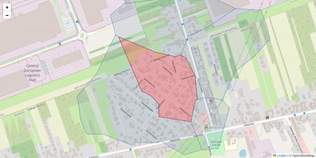 Szczegółowa mapa kodu pocztowego 93-633 z granicami, sąsiednimi kodami pocztowymi i urzędami pocztowymi
