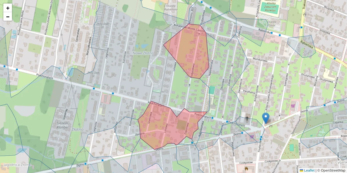 Szczegółowa mapa kodu pocztowego 94-232 z granicami, sąsiednimi kodami pocztowymi i urzędami pocztowymi