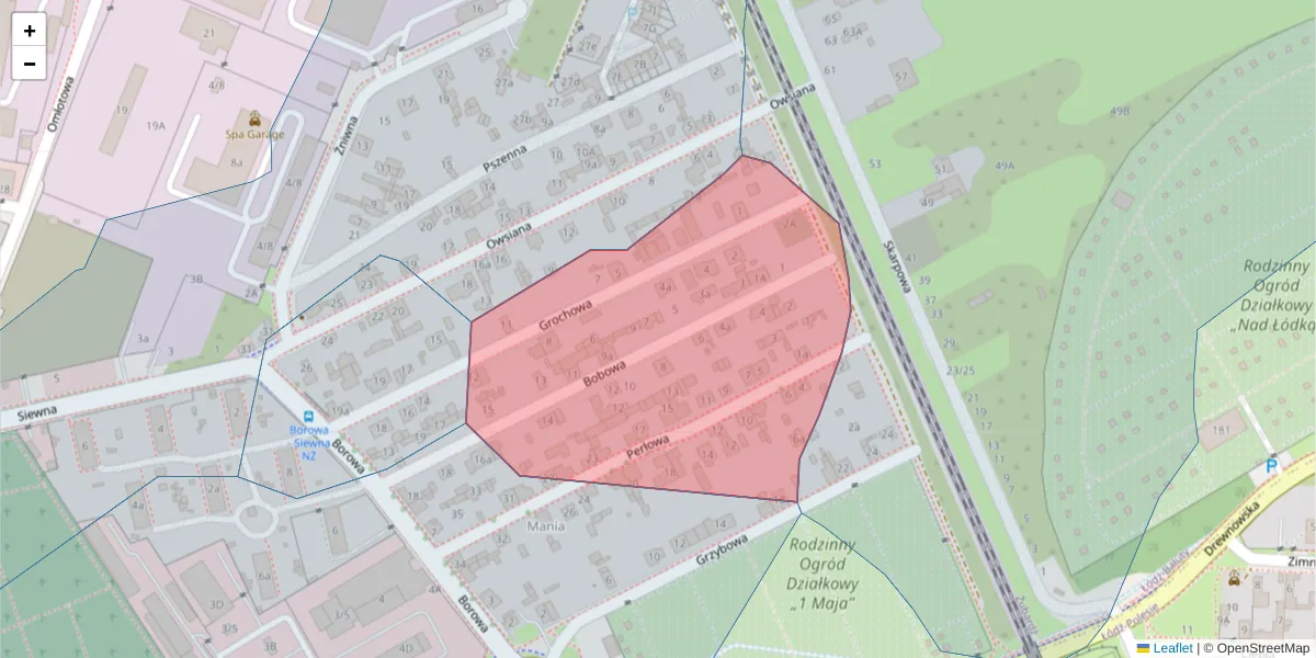 Szczegółowa mapa kodu pocztowego 94-248 z granicami, sąsiednimi kodami pocztowymi i urzędami pocztowymi