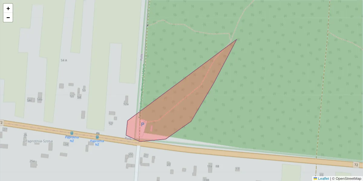 Szczegółowa mapa kodu pocztowego 96-060 z granicami, sąsiednimi kodami pocztowymi i urzędami pocztowymi